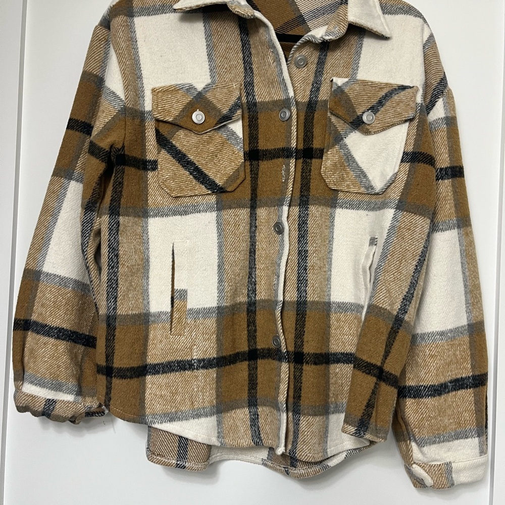 Plaid Button-Up Jacket